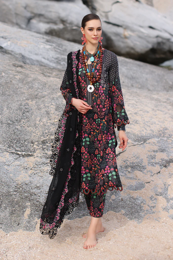 3-PC Unstitched Printed Lawn Shirt with Embroidered Dupatta and Trouser PM4-03